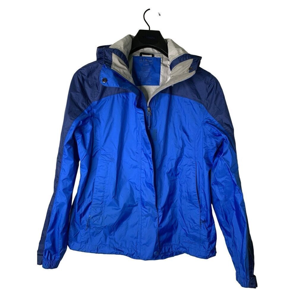 L.L. Bean jacket windbreaker rain jacket blue women's size small regular